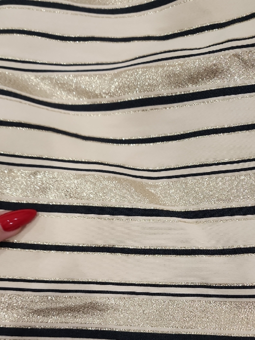 J. Crew Striped Cream, Navy And Gold Mini Skirt With Pockets - Picture 3 of 9